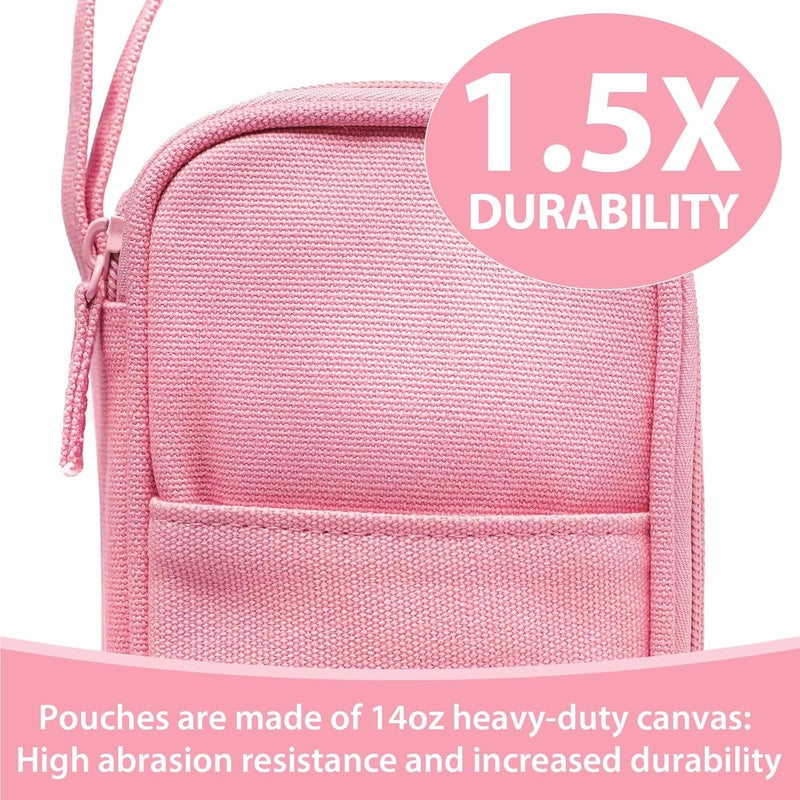 SPACEMATE Pencil Case Pouch Box Bag School Supplies Girls Boys Kids, Cute Preppy Stuff Large Big Capacity Aesthetic Pen Organizer, Back to College Stationary, Rosy Pink, Heavy Duty Canvas, 1800ml - Image 3